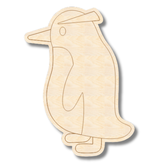 Unfinished Wood Etched Penguin Shape | Paint By Line Crafts | up to 30" DIY