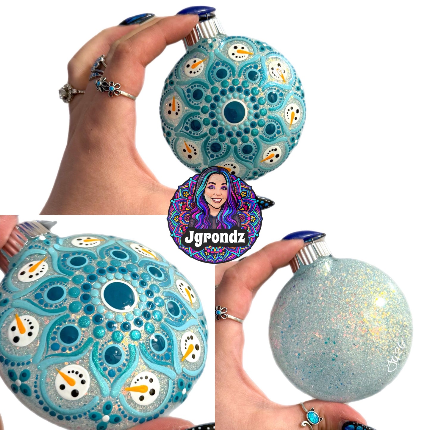 3” Snowman Mandala Ornament