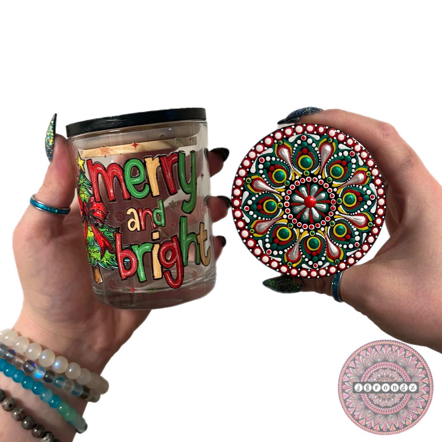 Merry and Bright Mandala Stash Jar