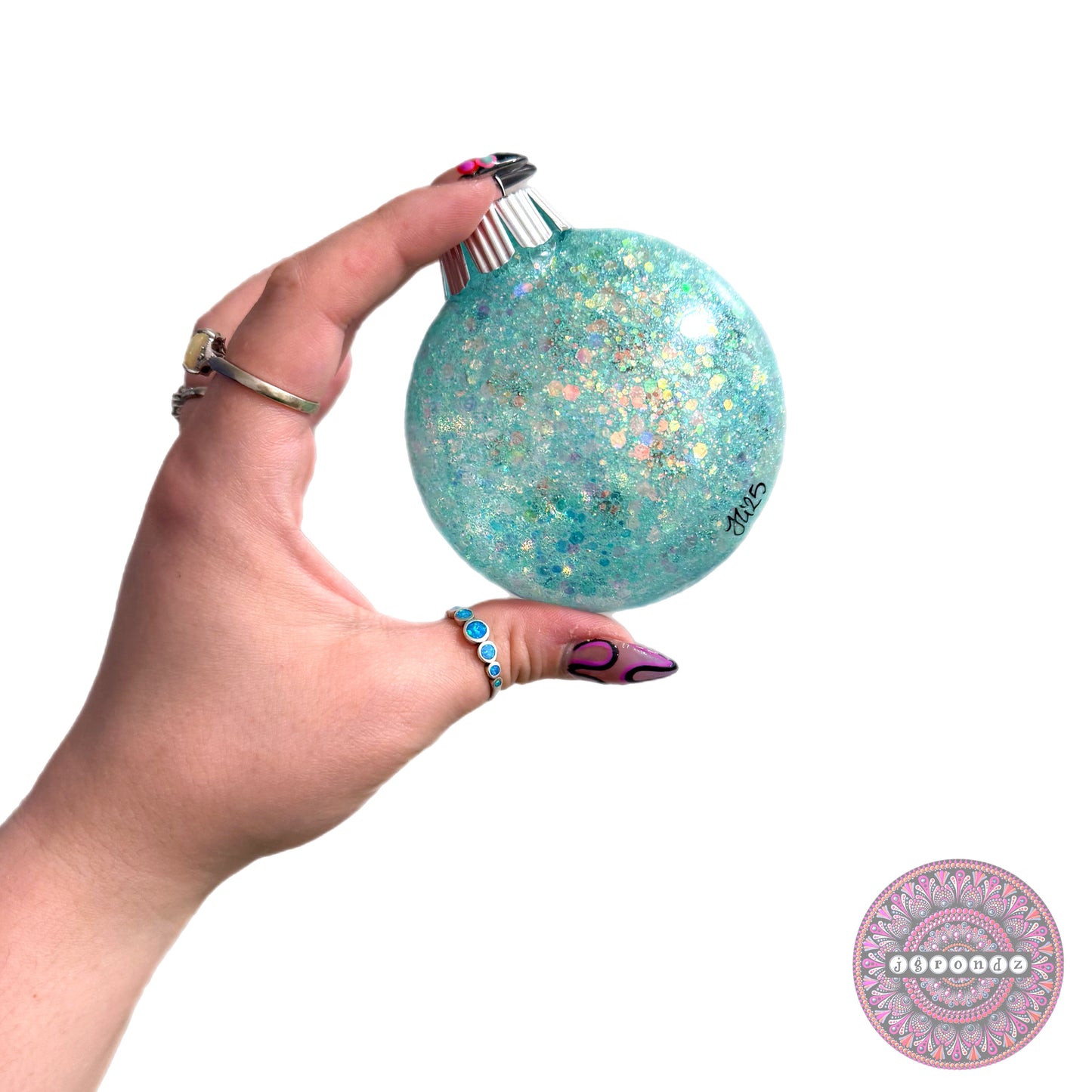3” Penguin Mandala Glitter Ornament