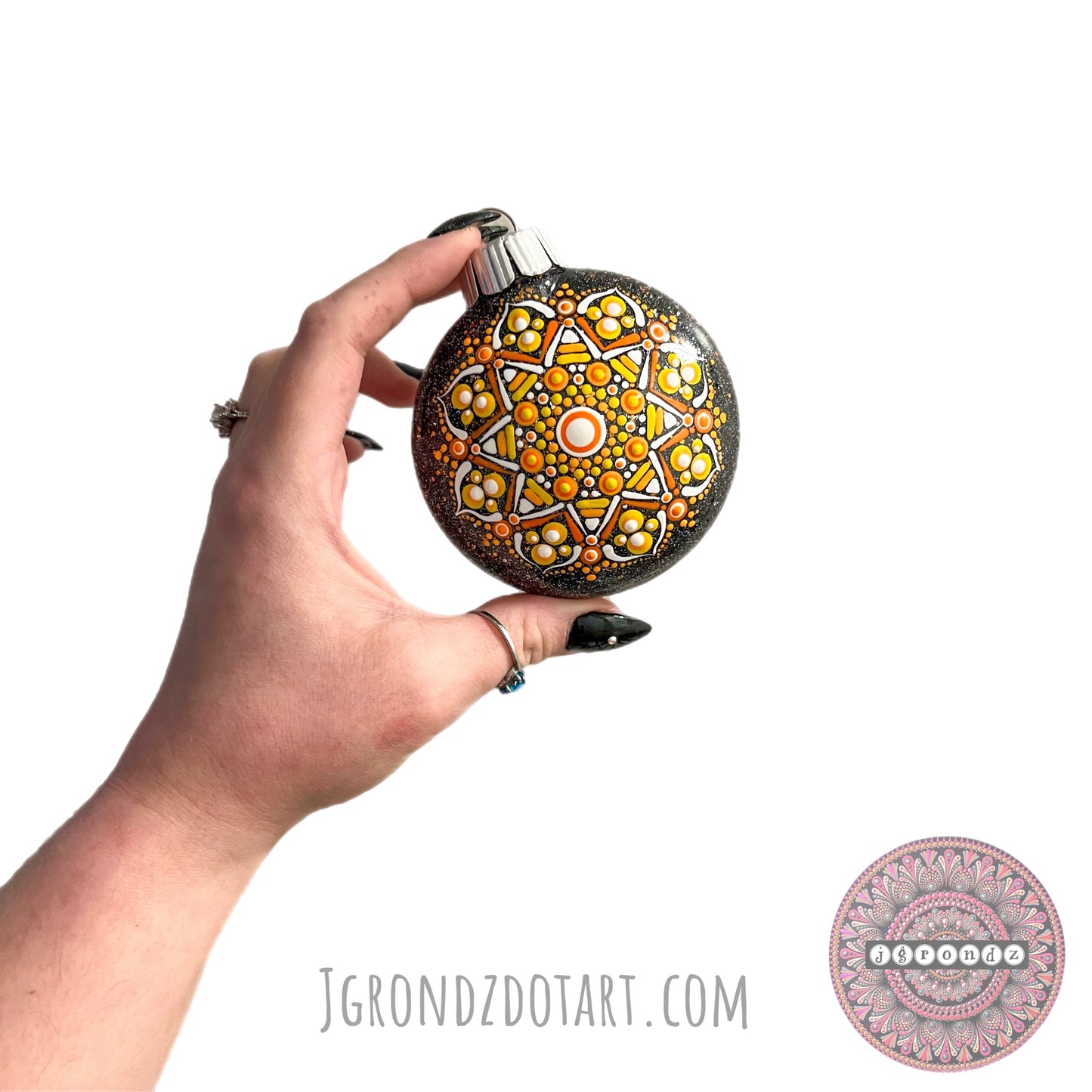 3” Halloween Mandala Glitter Ornament