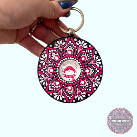 Snowman Mandala Purse Pendant 3”