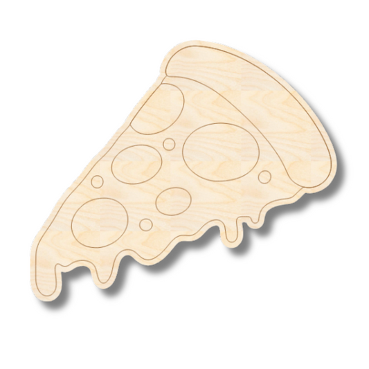 Unfinished Wood Etched Pizza Slice Shape | Paint By Line Crafts | up to 30" DIY