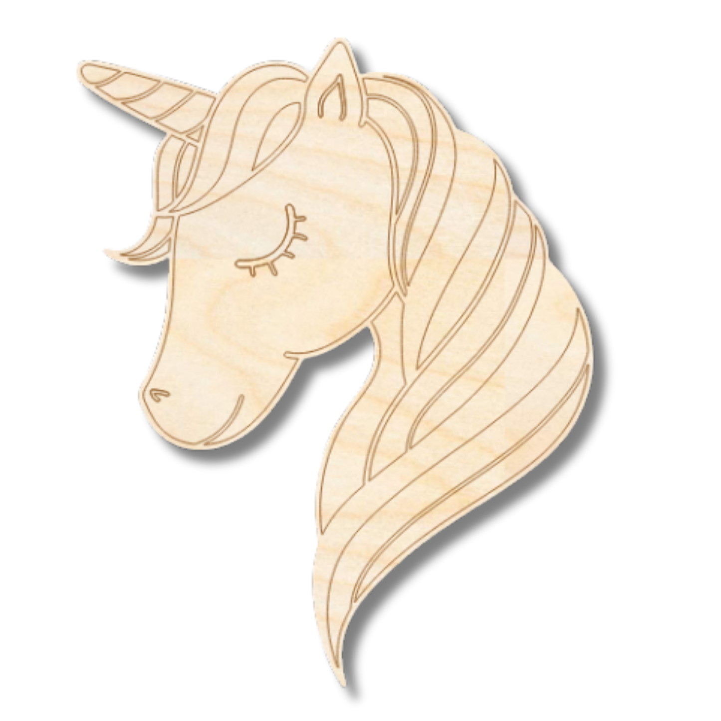 Unfinished Wood Etched Unicorn Shape | Paint By Line Crafts | up to 30" DIY