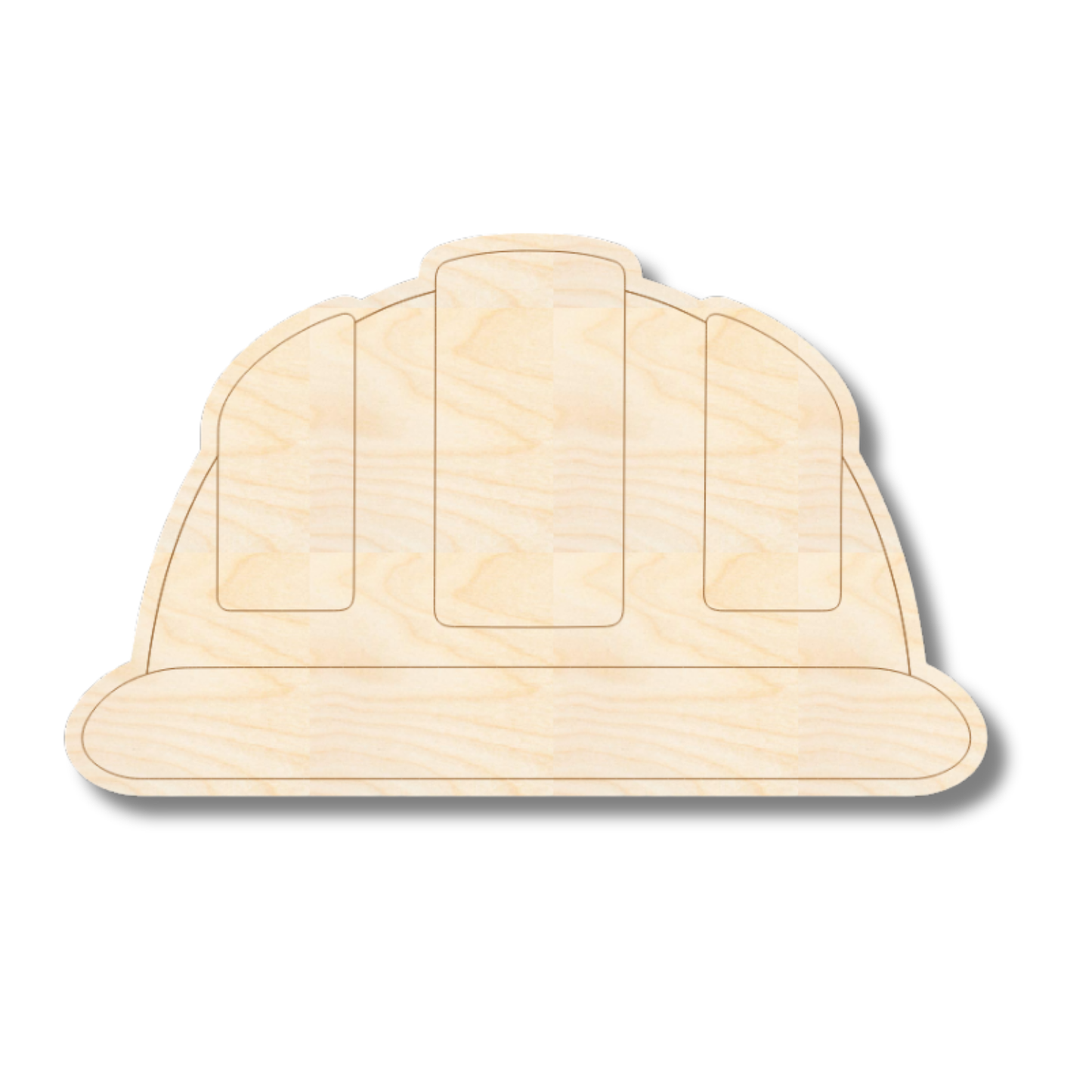Unfinished Wood Etched Construction Hat Shape | Paint By Line Crafts | up to 30" DIY