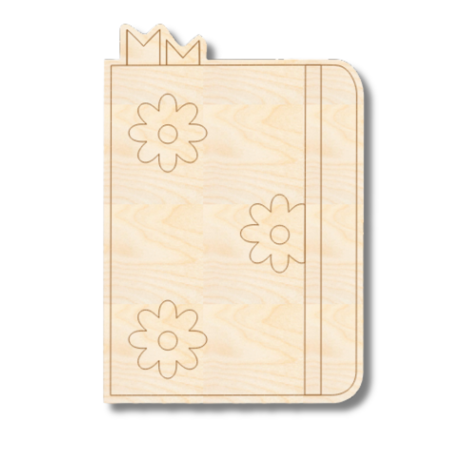 Unfinished Wood Etched Girls Diary Shape | Paint By Line Crafts | up to 30" DIY