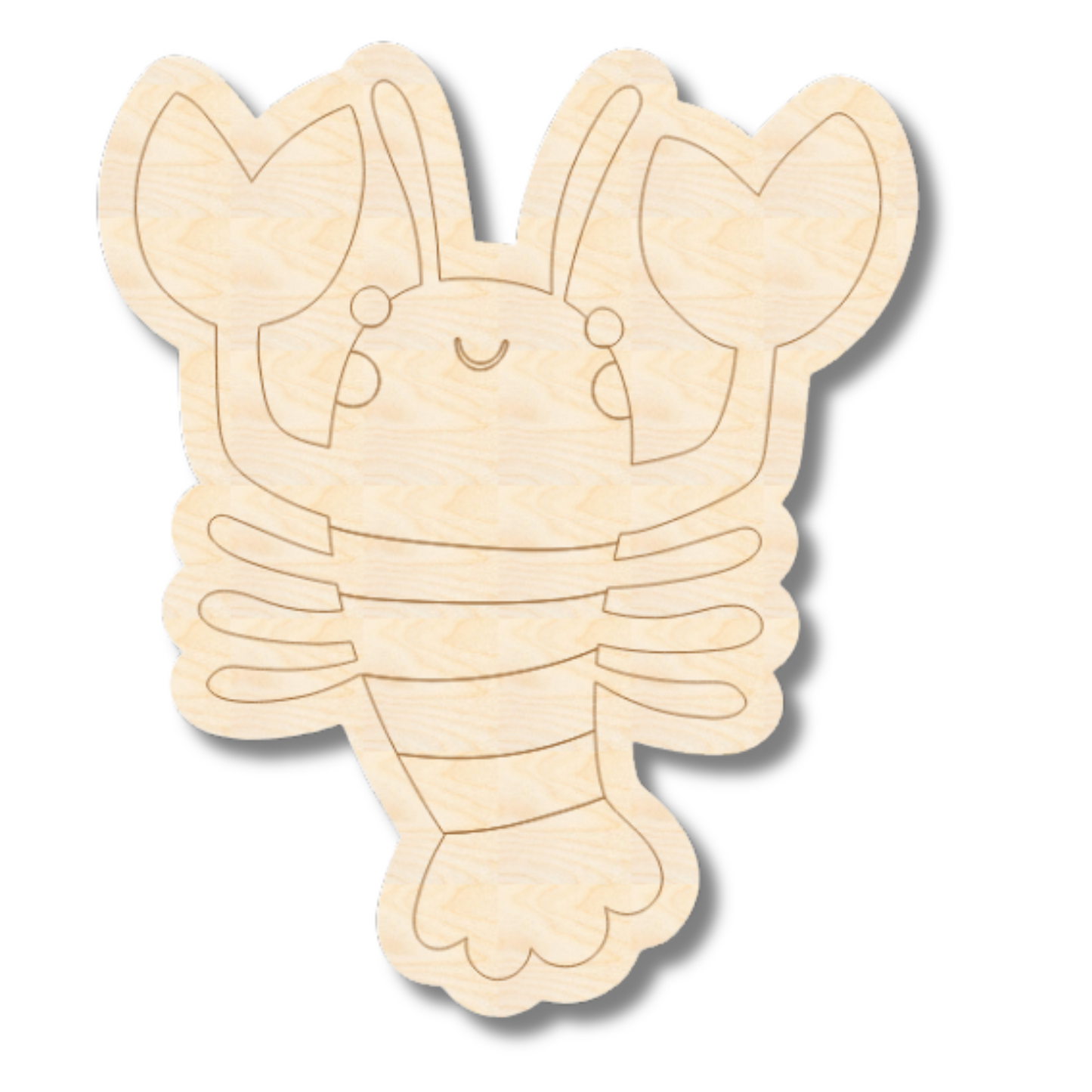 Unfinished Wood Etched Lobster Shape | Paint By Line Crafts | up to 30" DIY