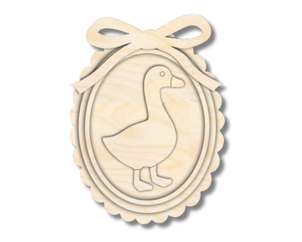 Unfinished Wood Layered and Etched Goose Frame | 5pc | 7" Tall | 1/4" Wood | Wood Craft DIY