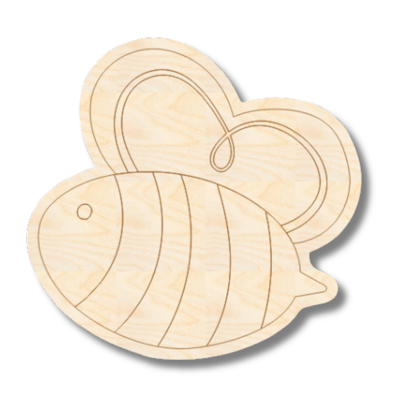 Unfinished Wood Etched Cute Bee Shape | Paint By Line Crafts | up to 30" DIY
