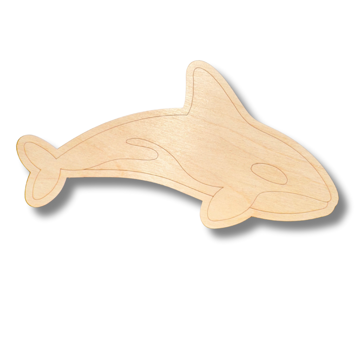 Unfinished Wood Etched Orca Shape | Paint By Line Crafts | up to 30" DIY