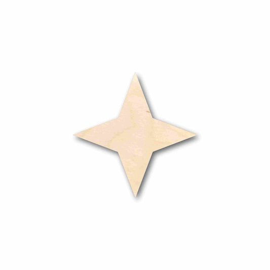Unfinished Wood 4 Point Star Silhouette - Craft- up to 46" DIY