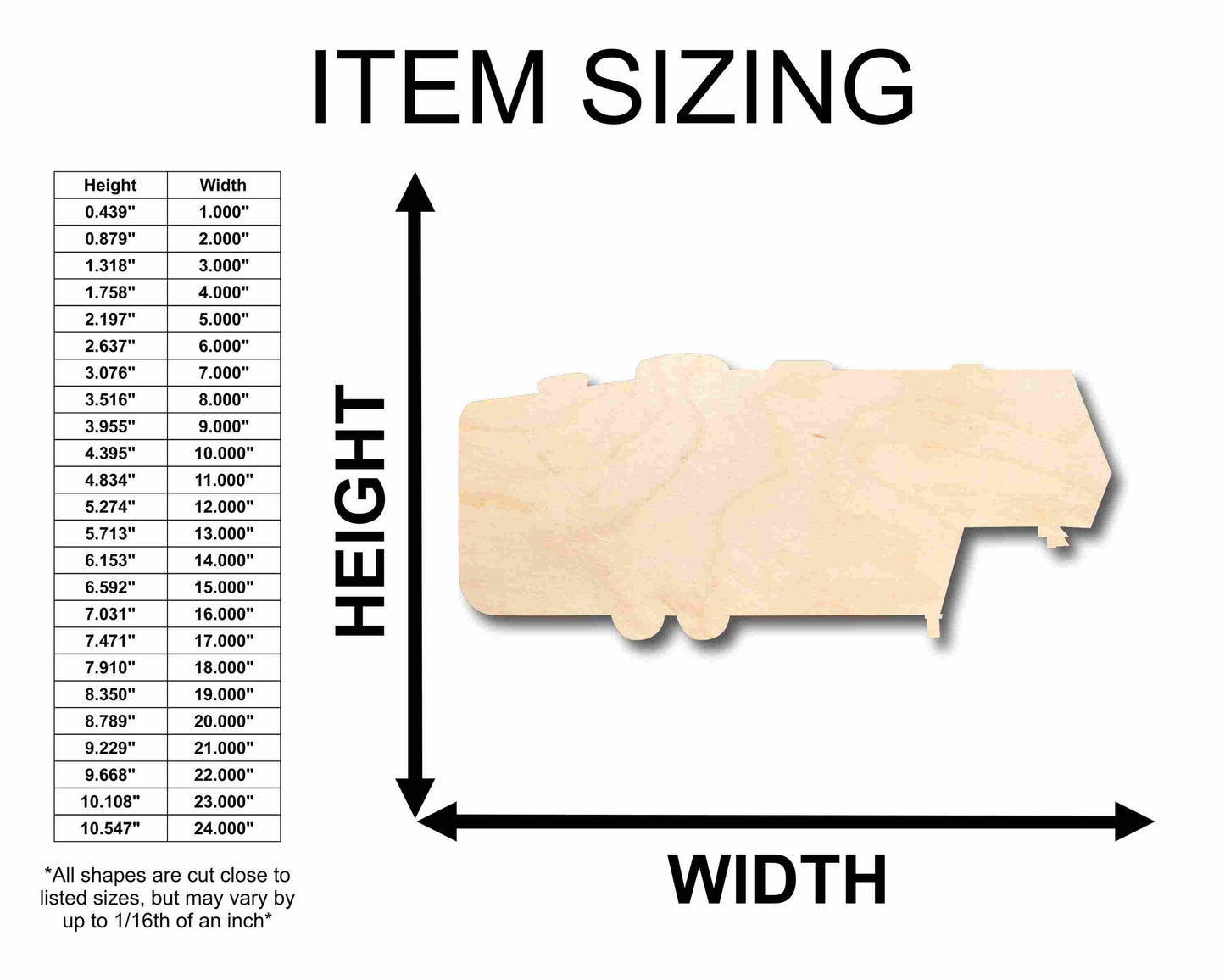 Unfinished Wood 5th Wheel Camper Silhouette - Craft- up to 46" DIY