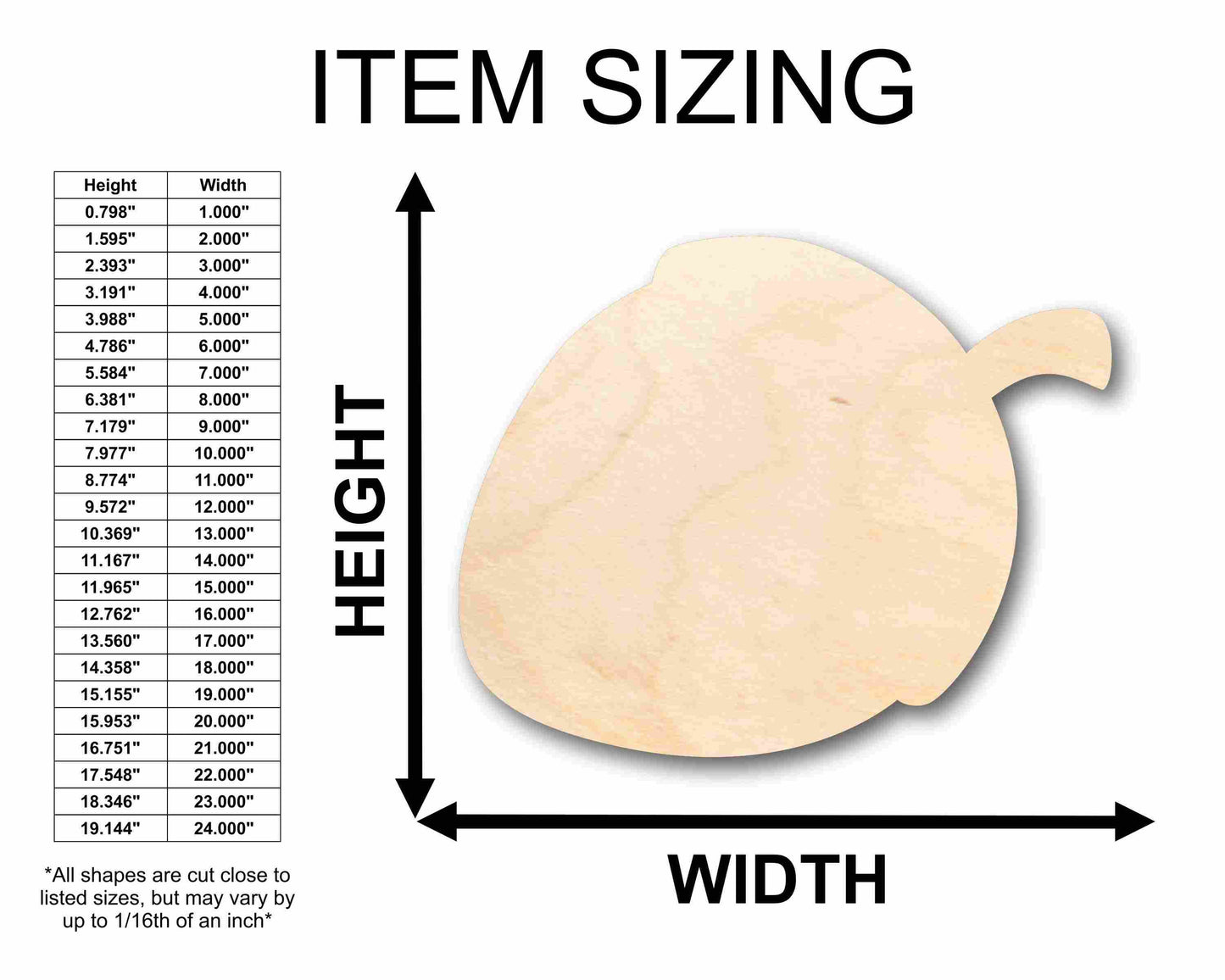 Unfinished Wood Acorn Fall Silhouette - Craft- up to 46" DIY