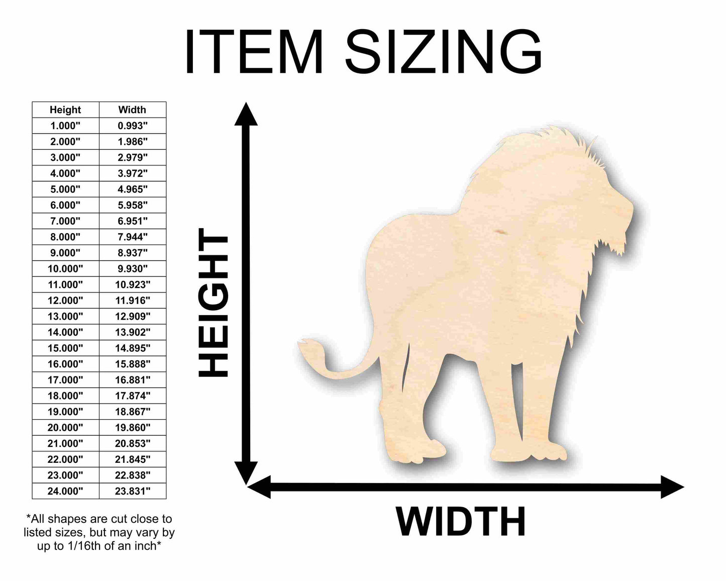 Unfinished Wood African Lion Silhouette - Craft- up to 46" DIY