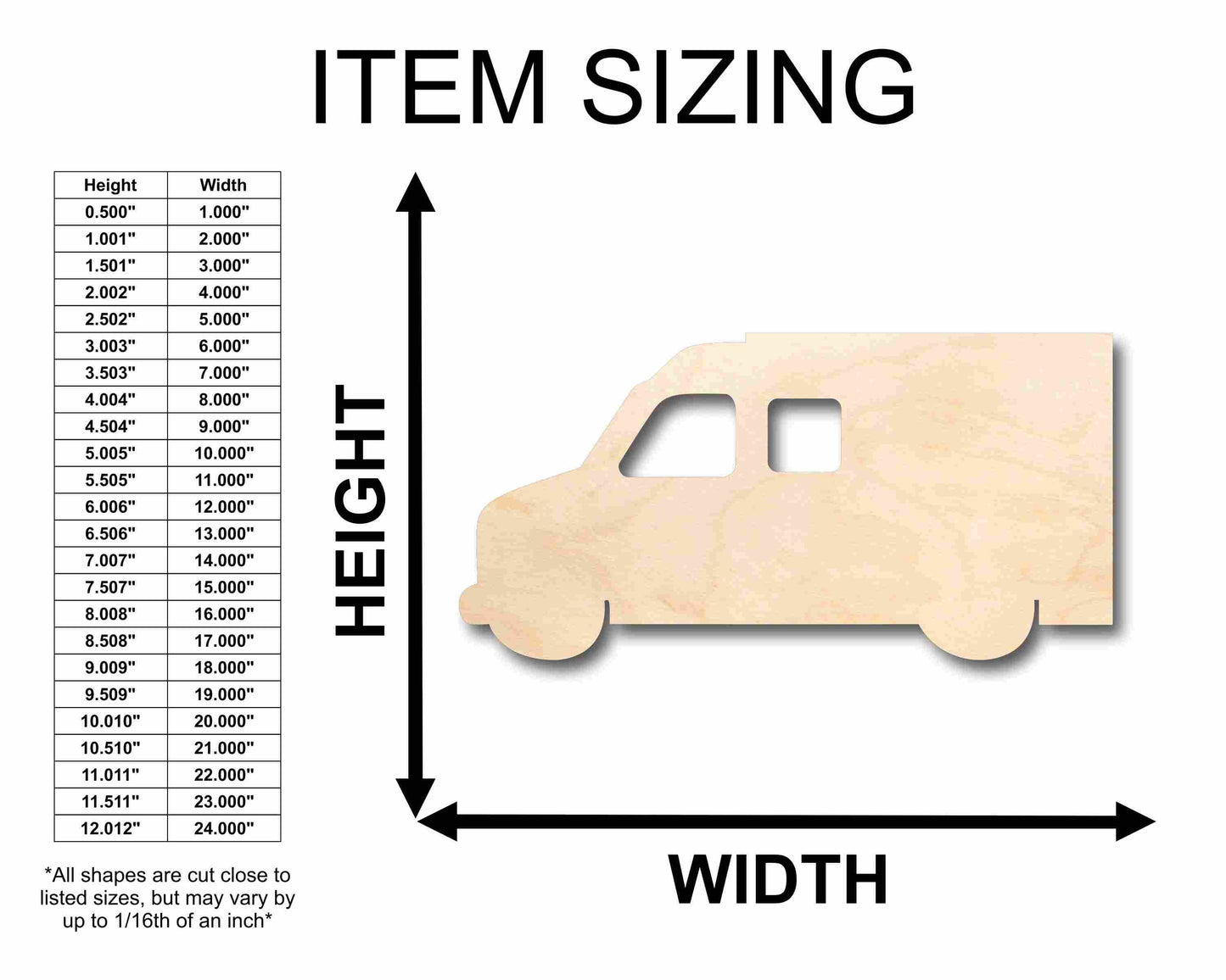 Unfinished Wood Ambulance Silhouette - Craft- up to 46" DIY