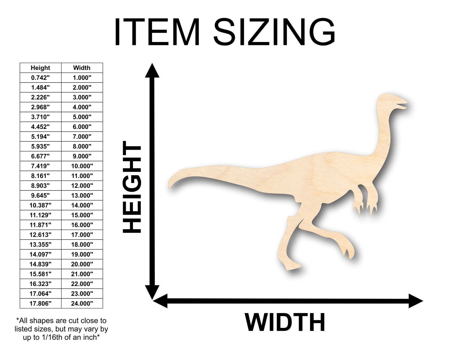 Unfinished Wood Anchisaurus Shape - Craft - up to 46" DIY