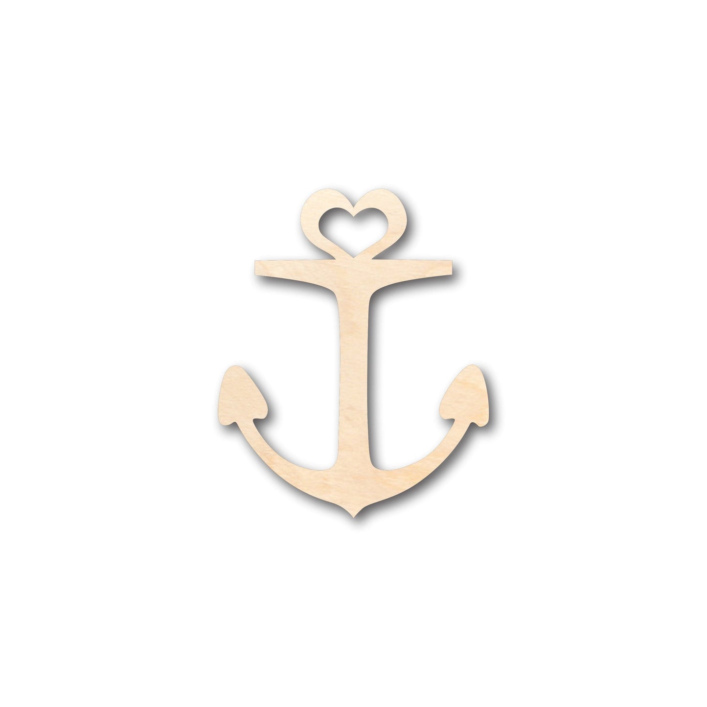 Unfinished Wood Heart Anchor Shape - Craft - up to 46" DIY