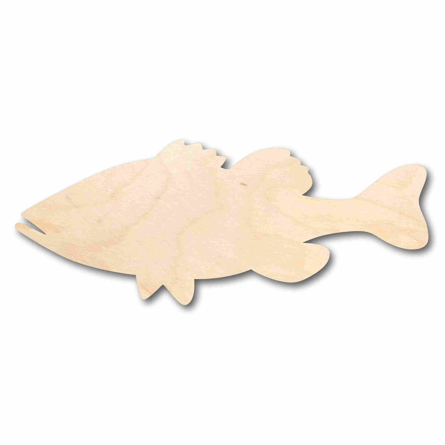 Unfinished Wood Bass Fish Silhouette - Craft- up to 46" DIY
