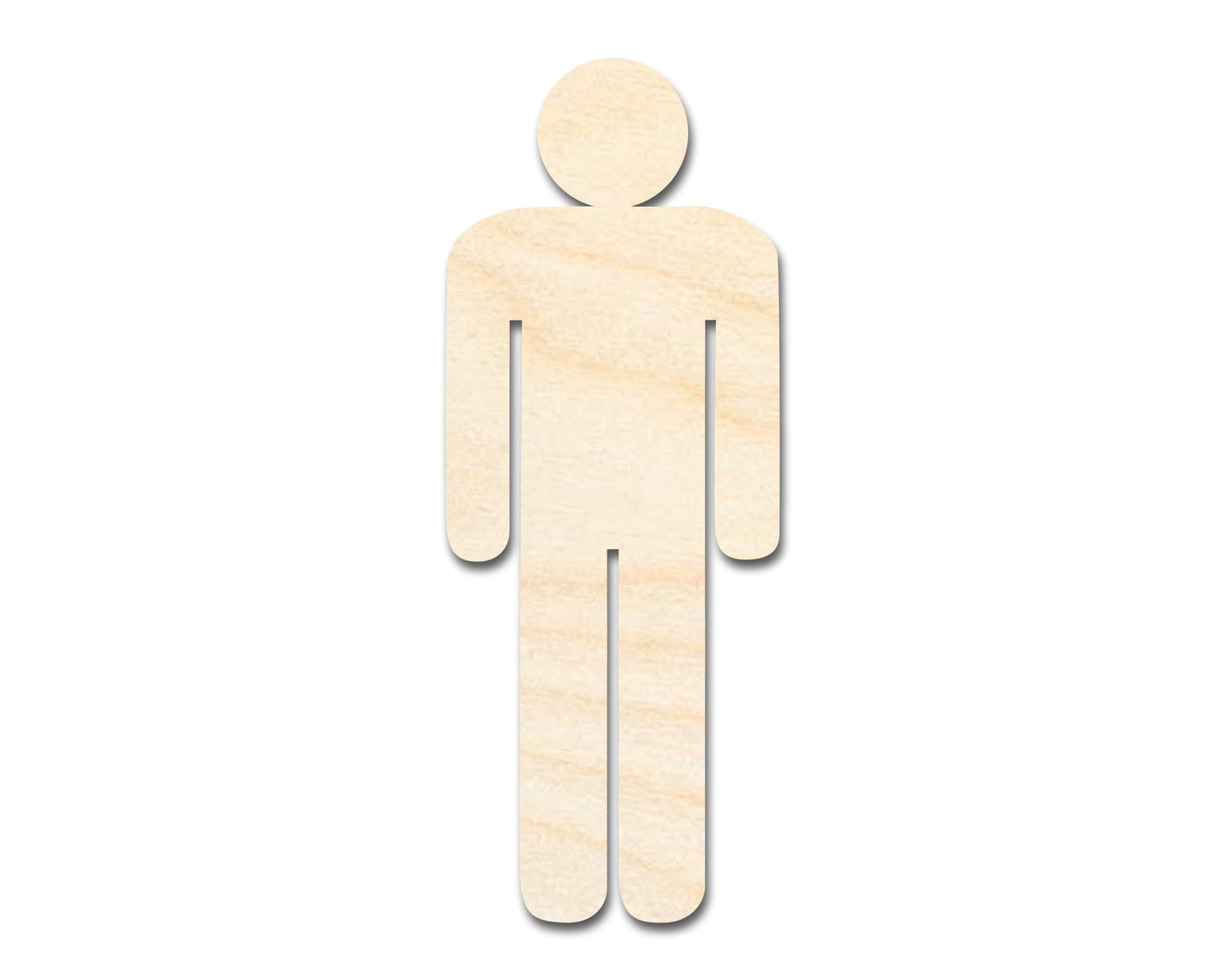 Unfinished Wood Mens Bathroom Sign Shape - Craft - up to 46" DIY
