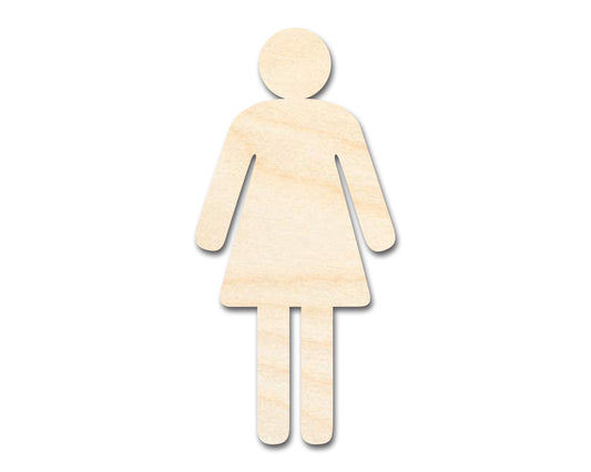 Unfinished Wood Womens Bathroom Sign Shape - Craft - up to 46" DIY