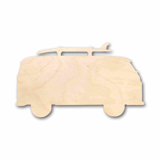 Unfinished Wood Beach Bus Surf Board Silhouette - Craft- up to 46" DIY