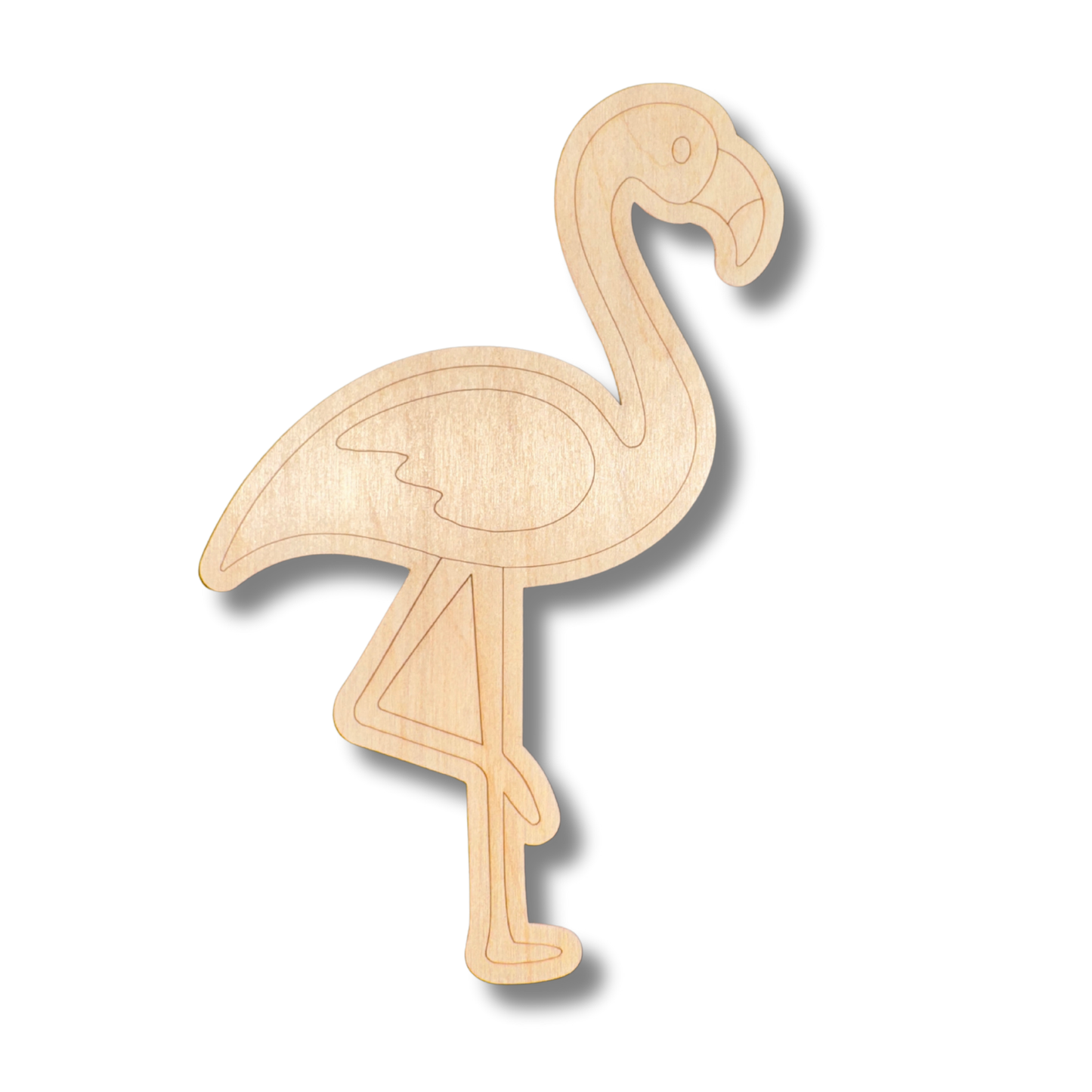 Unfinished Wood Etched Flamingo Shape | Paint By Line Crafts | up to 30" DIY