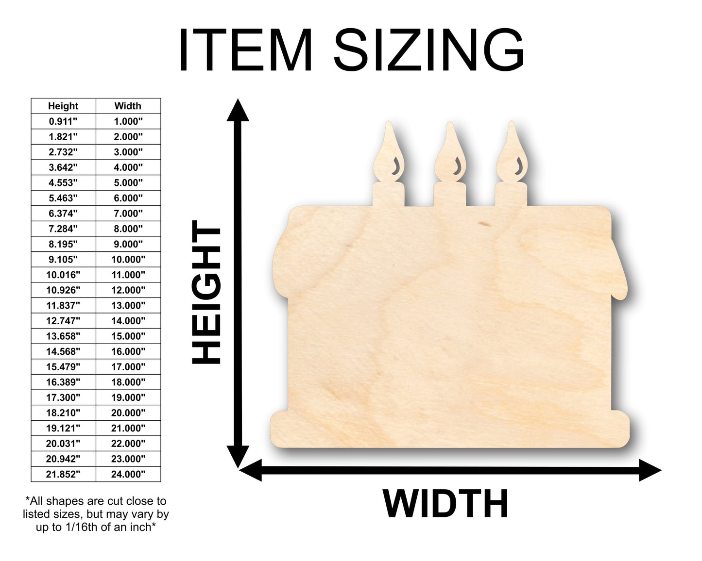 Unfinished Wood Cake Shape - Craft - up to 46" DIY