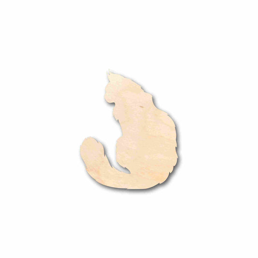 Unfinished Wood Cat Main Coon Silhouette - Craft- up to 46" DIY