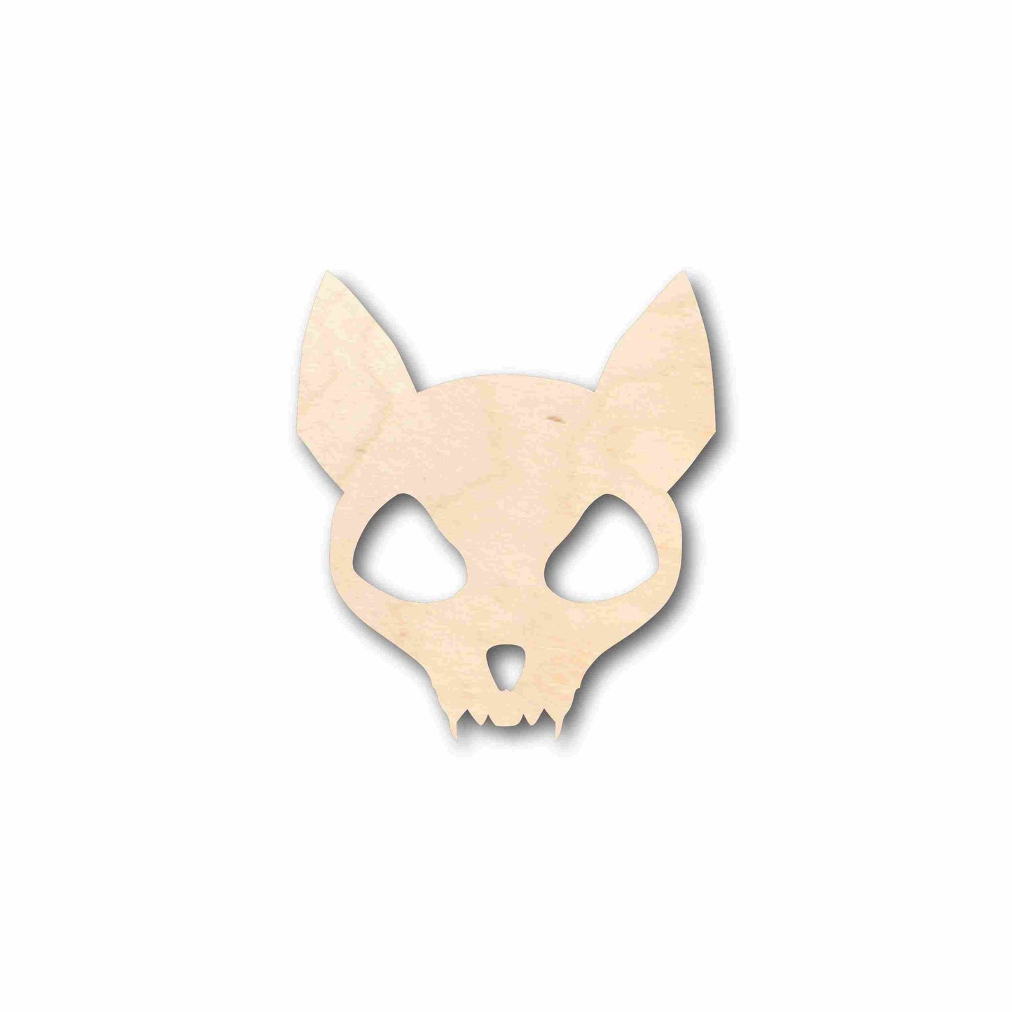 Unfinished Wood Cat Skull Silhouette - Craft- up to 46" DIY