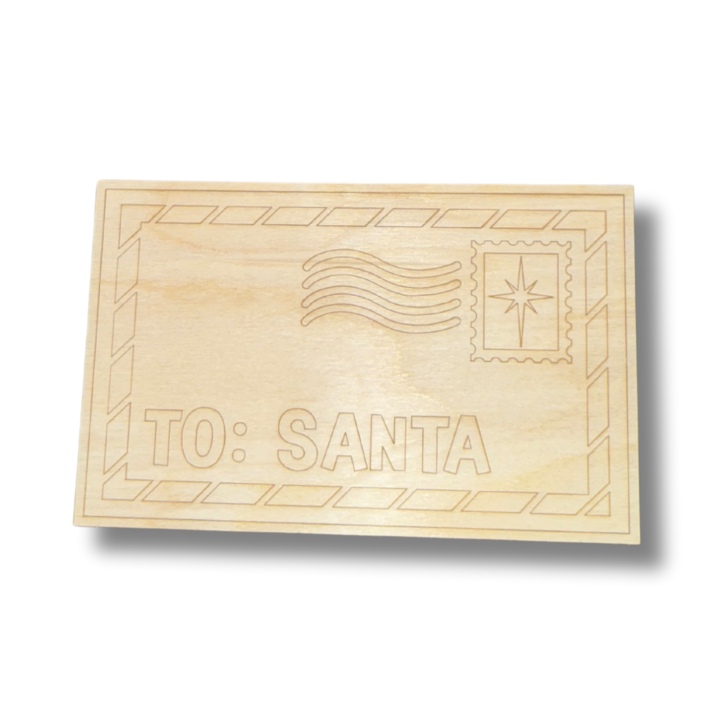 Unfinished Wood Etched Letter to Santa Shape | Paint By Line Crafts | up to 30" DIY