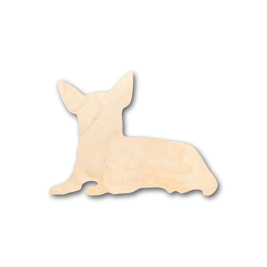 Unfinished Wood Laying Chihuahua Shape - Craft - up to 46" DIY