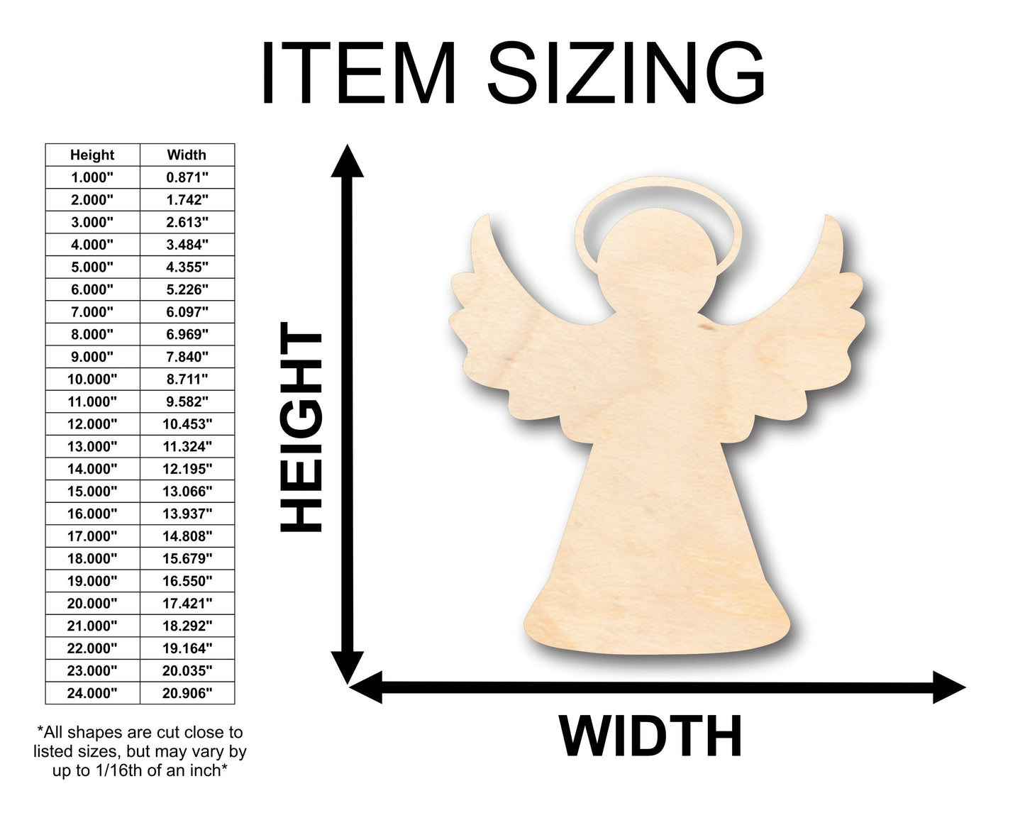Unfinished Wood Angel Halo Shape - Christmas - Craft - up to 46" DIY