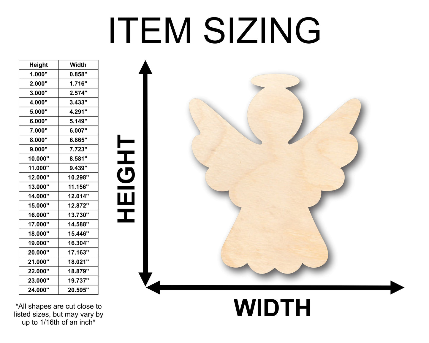 Unfinished Wood Simple Angel Halo Shape - Christmas - Craft - up to 46" DIY