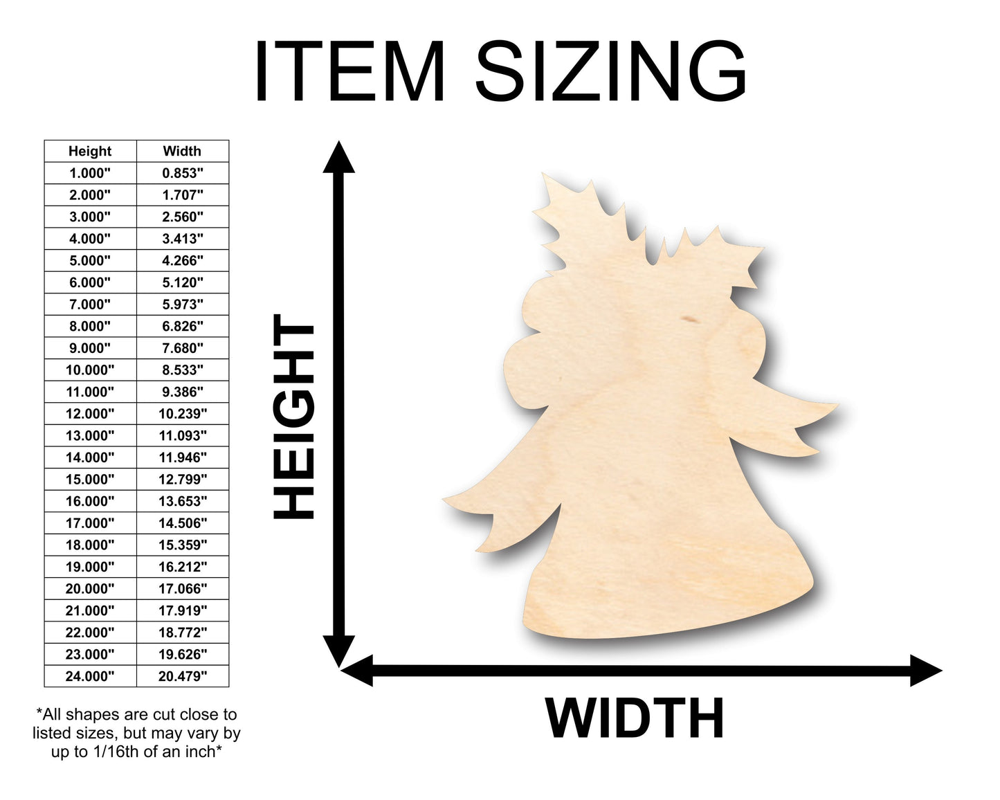 Unfinished Wood Jingle Bell Shape - Christmas - Craft - up to 46" DIY