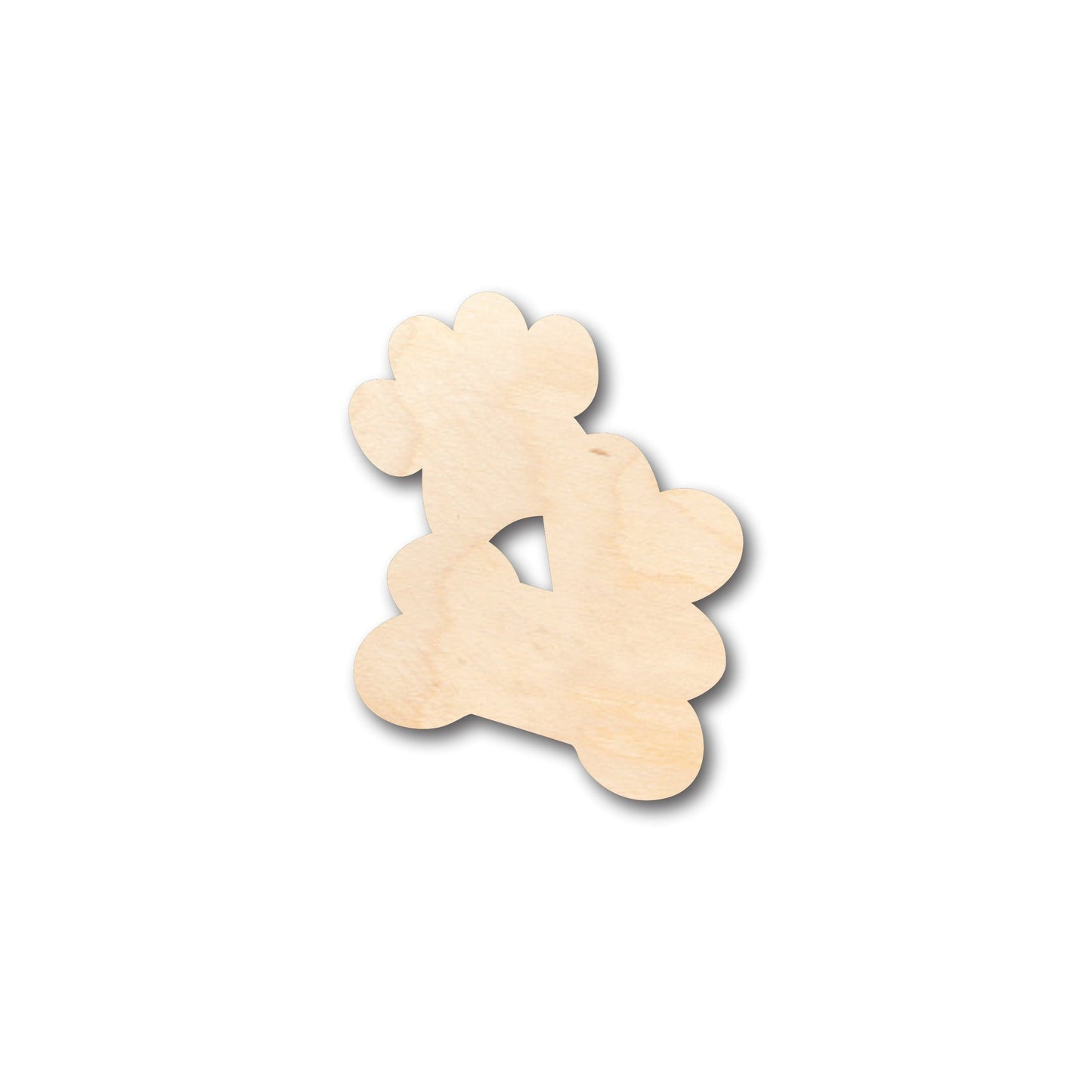 Unfinished Wood Dog Paw Heart Bone Shape - Craft - up to 46" DIY