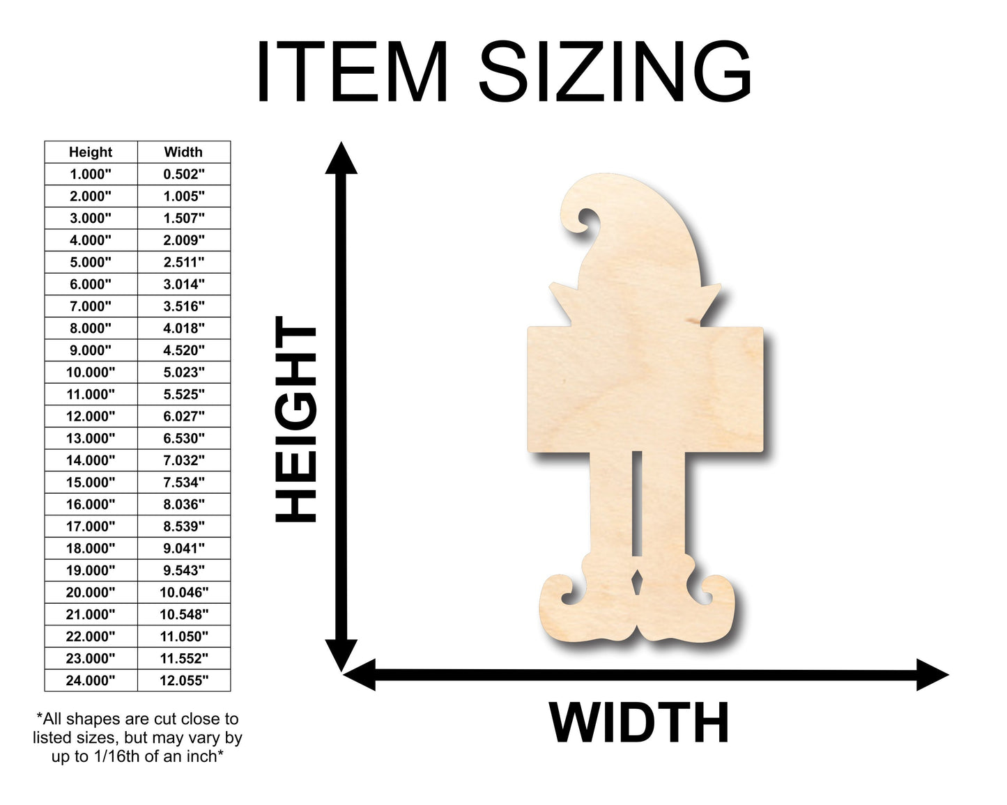 Unfinished Wood Elf With Sign Shape - Christmas - Craft - up to 46" DIY