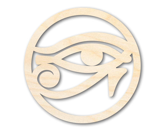 Unfinished Wood Eye of Ra Shape | Egyptian Hieroglyph Silhouette | Craft Cutout | up to 46" DIY