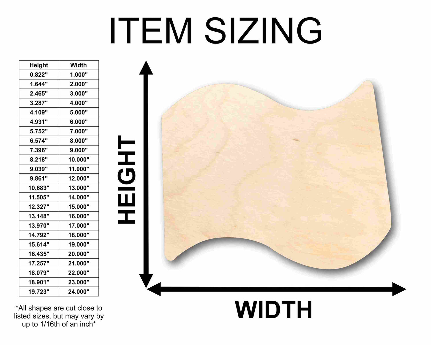 Unfinished Wood Cute Flag Silhouette - Craft- up to 46" DIY