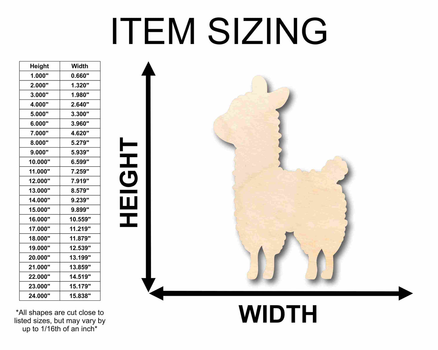 Unfinished Wood Cute Sheep Silhouette - Craft- up to 46" DIY