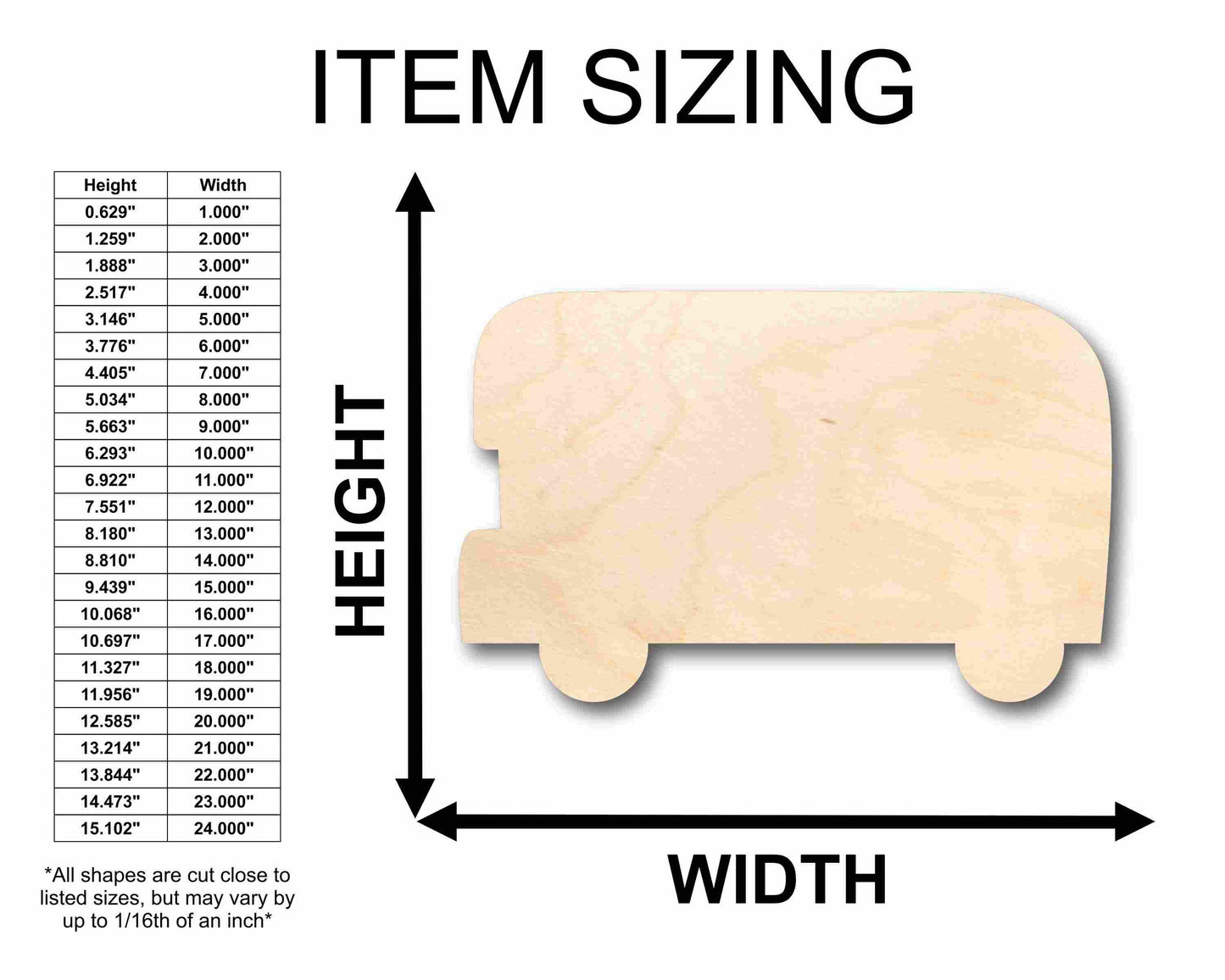 Unfinished Wood Double Decker Bus Silhouette - Craft- up to 46" DIY