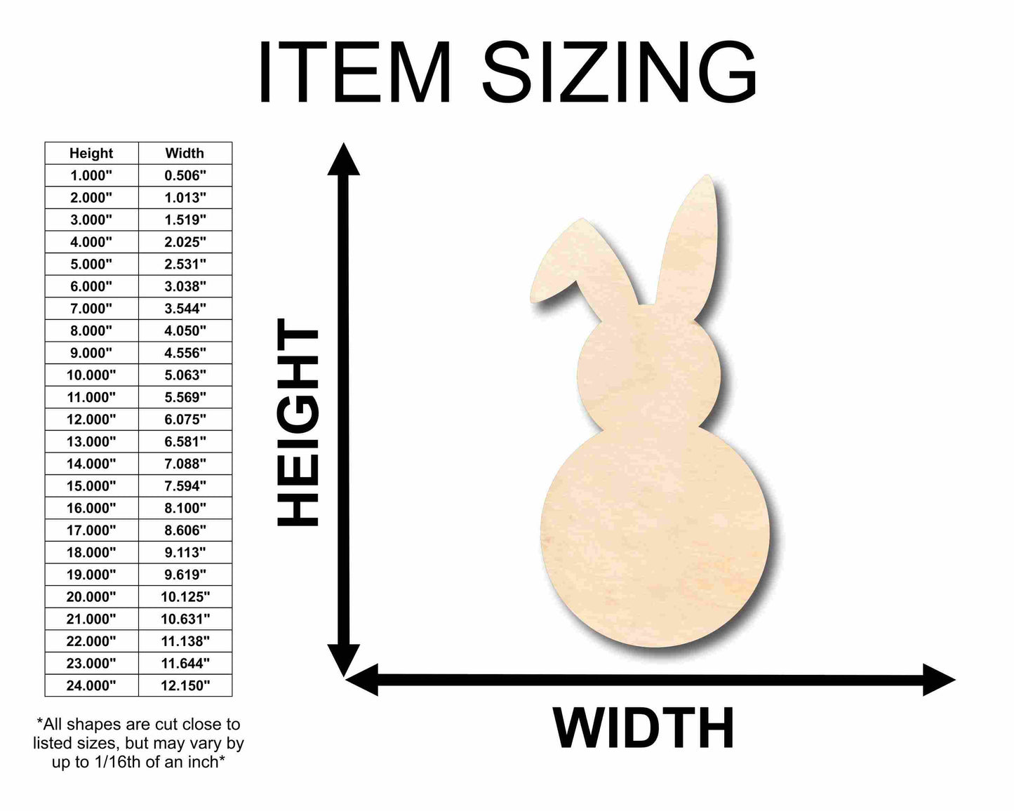 Unfinished Wood Easter Bunny Silhouette - Craft- up to 46" DIY