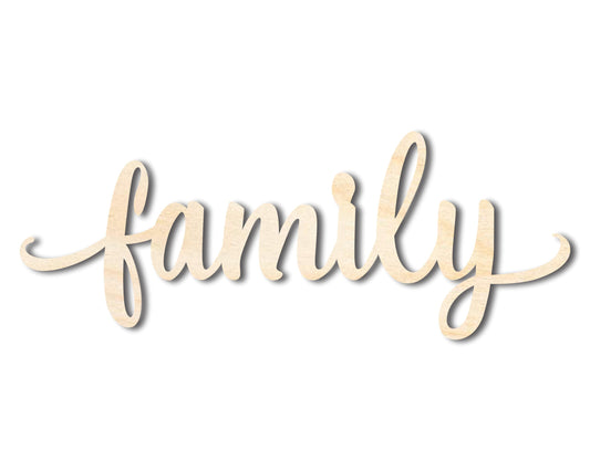 Unfinished Wood Family Shape - Word Craft - up to 46"