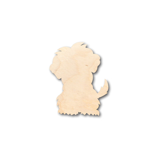 Unfinished Wood Fluffy Puppy Dog Shape - Craft - up to 46" DIY