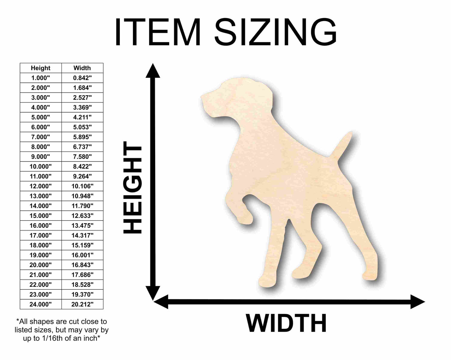 Unfinished Wood German Shorthaired Pointer Dog Silhouette - Craft- up to 46" DIY