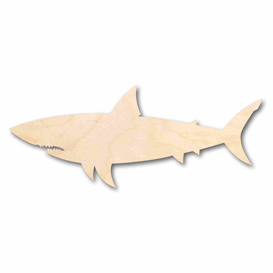 Unfinished Wood Great White Shark Silhouette - Craft- up to 46" DIY