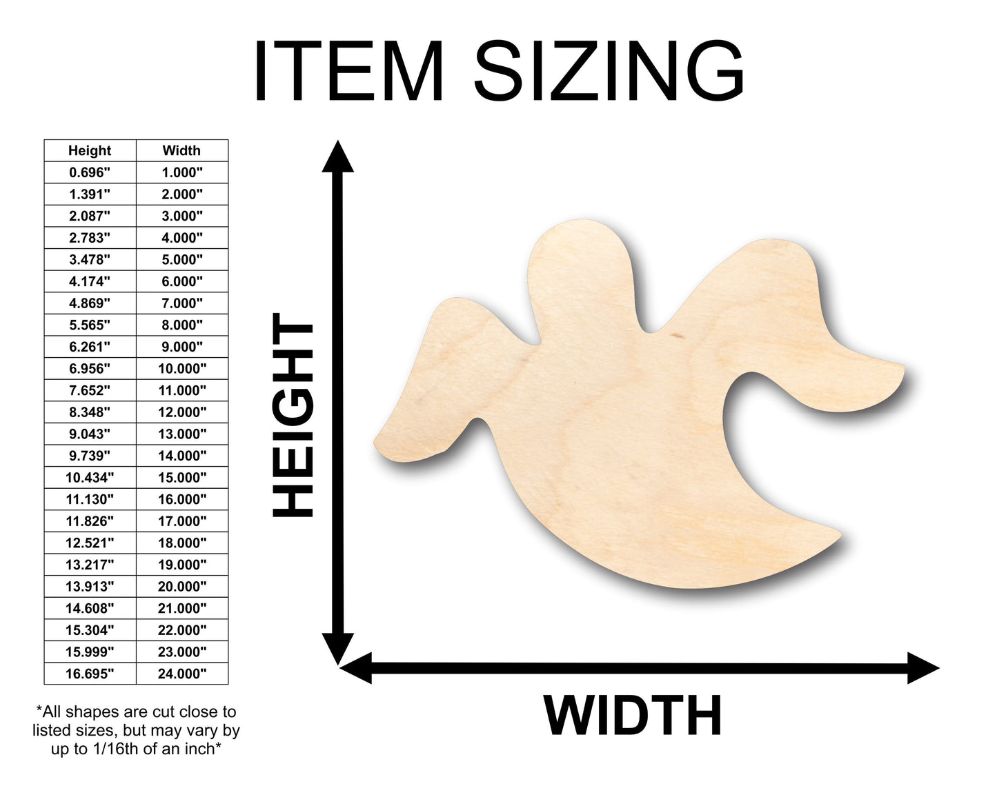 Unfinished Wood Halloween Ghost Shape - Craft - up to 46" DIY