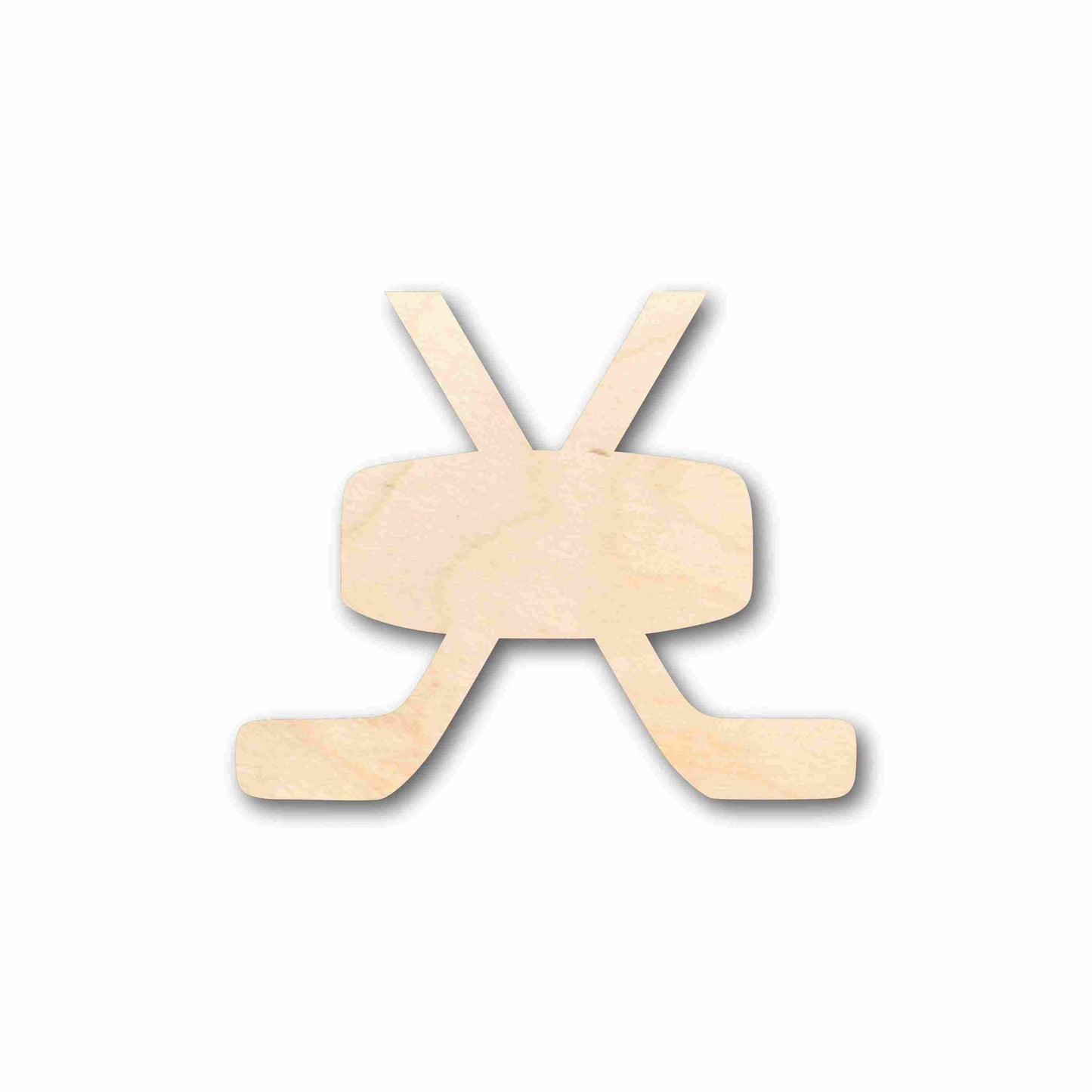 Unfinished Wood Hockey Sticks Pair with Puck Silhouette - Craft- up to 46" DIY