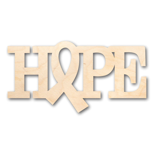 Unfinished Wood Hope Ribbon Script Shape - Craft - up to 46" DIY