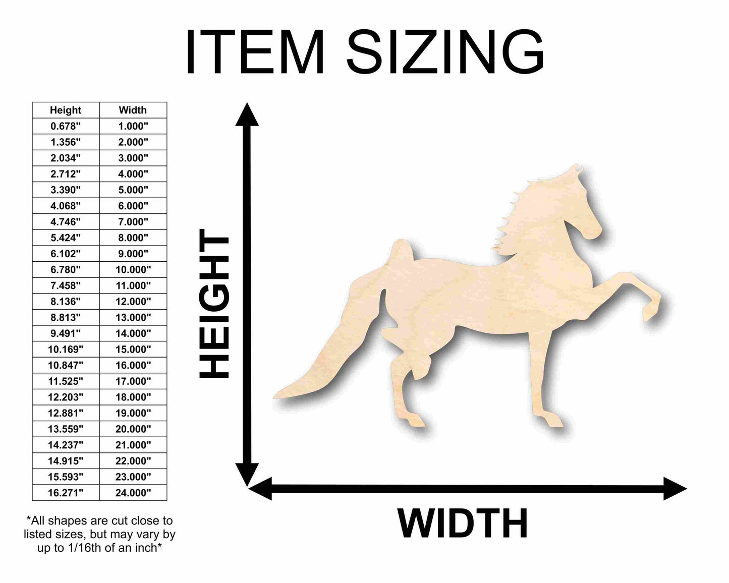 Unfinished Wood Horse Parade Silhouette - Craft- up to 46" DIY