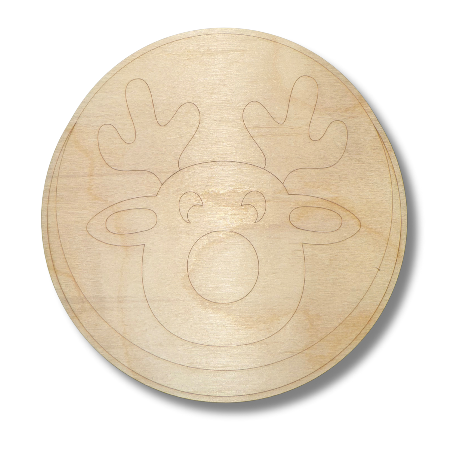 Unfinished Wood Etched Reindeer Cookie Shape | Paint By Line Crafts | up to 30" DIY